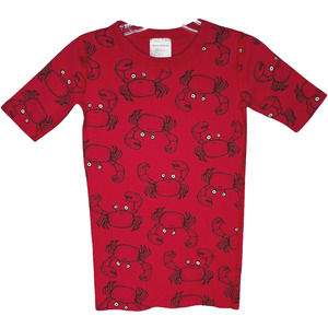 Hanna Andersson‎ Shirt Boys 12 Red Crab Pajama Top Organic Cotton Fun Novelty